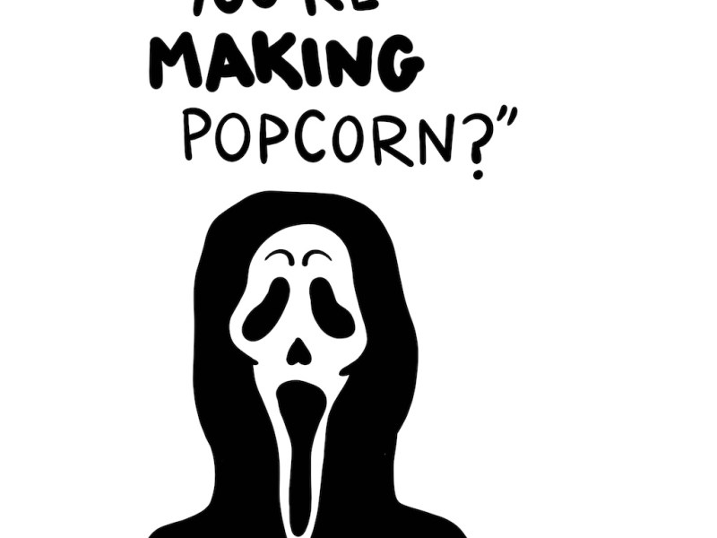 Doodling to the first Scream&nbsp;movie.